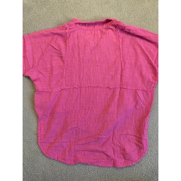 We The Free People Button Top Small Oversized Gauze Long Sleeve Boho Beach Pink - Picture 8 of 16